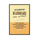 Heb 4:12 - Bible Verse, living and active Framed Canvas