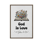 1 John 4:8 - Bible Verse, God is Love Framed Canvas