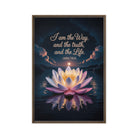 John 14:6 Bible Verse The Way Framed Canvas Brown 20″×30″