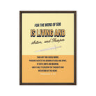 Heb 4:12 - Bible Verse, living and active Framed Canvas