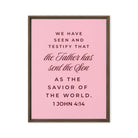 1 John 4:14 - Bible Verse, We have seen Framed Canvas