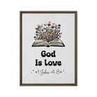 1 John 4:8 - Bible Verse, God is Love Framed Canvas