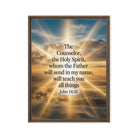 John 14:26 Bible Verse will send Framed Canvas Brown 24″×32″