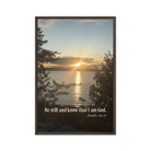 Psalm 46:10 Bible Verse, Sunset Glory Framed Canvas