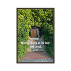 Rev 3:20 Bible Verse, Garden Doorway Framed Canvas