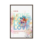 1 John 4:19 - Bible Verse, We Love Him Framed Canvas