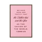 1 John 4:14 - Bible Verse, We have seen Framed Canvas