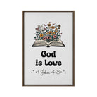 1 John 4:8 - Bible Verse, God is Love Framed Canvas