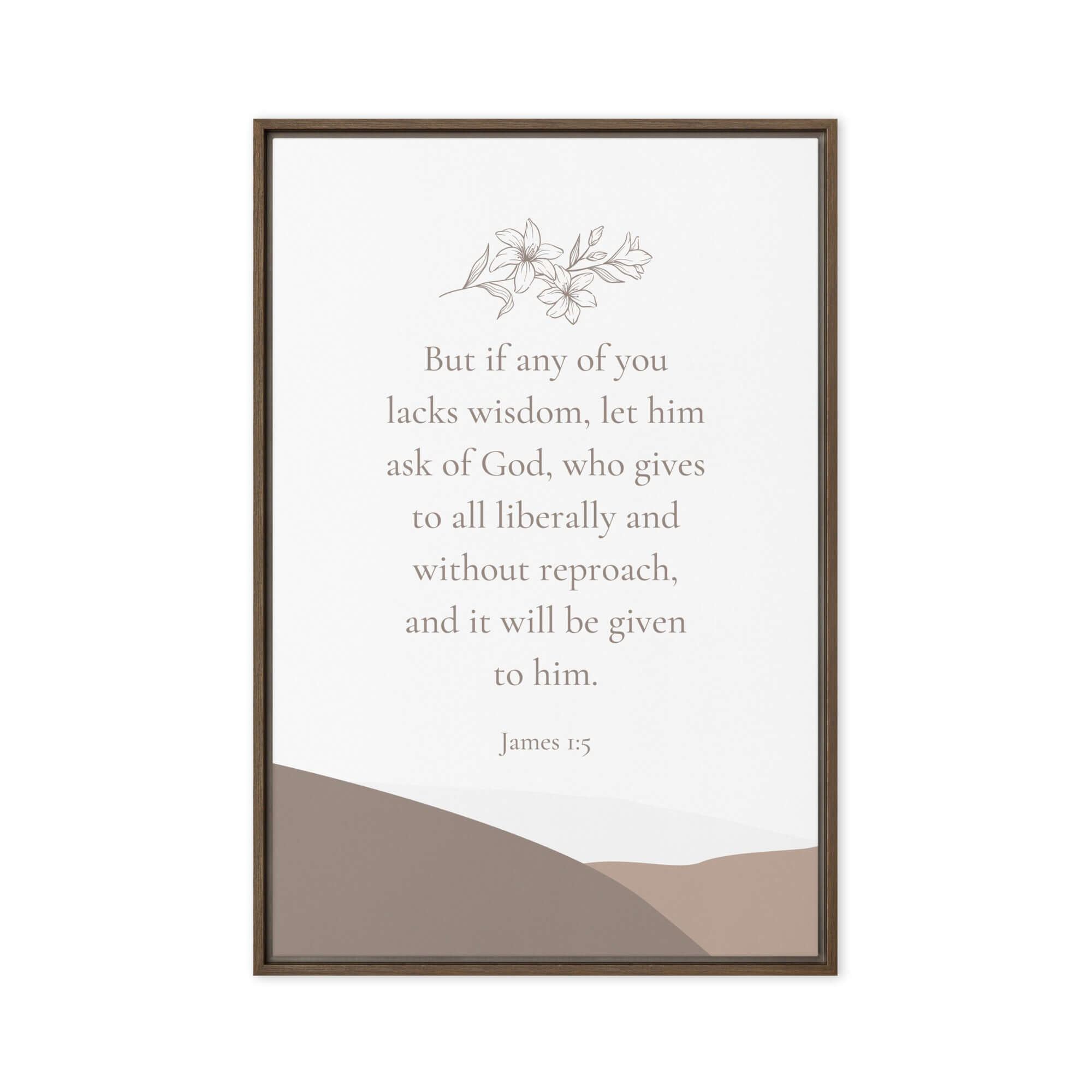 James 1:5 Bible Verse, ask of God Framed Canvas