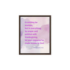 Phil 4:6 - Bible Verse, Prayer and Petition Framed Canvas