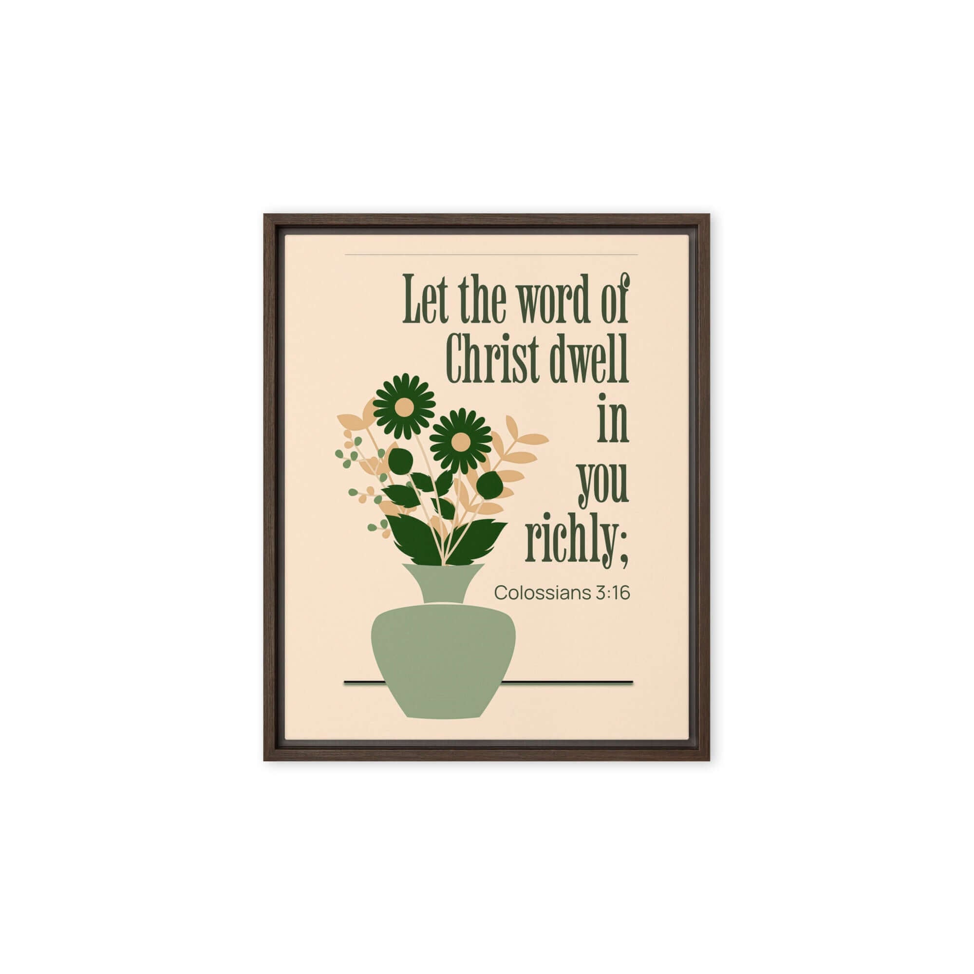 Col 3:16 - Bible Verse, word of Christ Framed Canvas