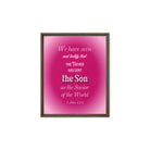 1 John 4:14 - Bible Verse, that the Father Framed Canvas