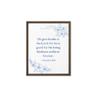 1 Chronicles 16:34 Bible Verse, to the Lord Framed Canvas