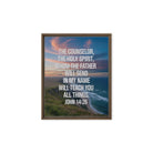 John 14:26 Bible Verse will teach Framed Canvas Brown 8″×10″