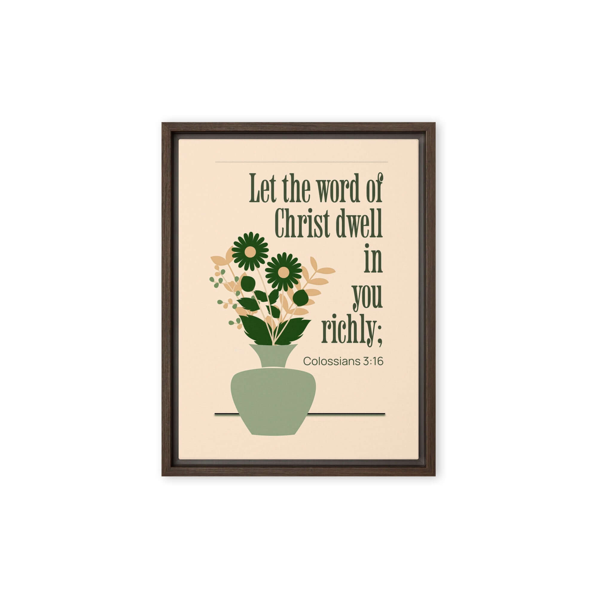 Col 3:16 - Bible Verse, word of Christ Framed Canvas