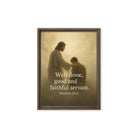 Matthew 25:21 Bible Verse Well Done Framed Canvas Brown 9″×12″