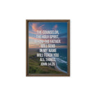 John 14:26 Bible Verse will teach Framed Canvas Brown 9″×12″