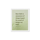 Heb 11:1 - Bible Verse, faith is assurance Framed Canvas