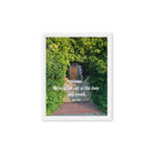 Rev 3:20 Bible Verse, Garden Doorway Framed Canvas