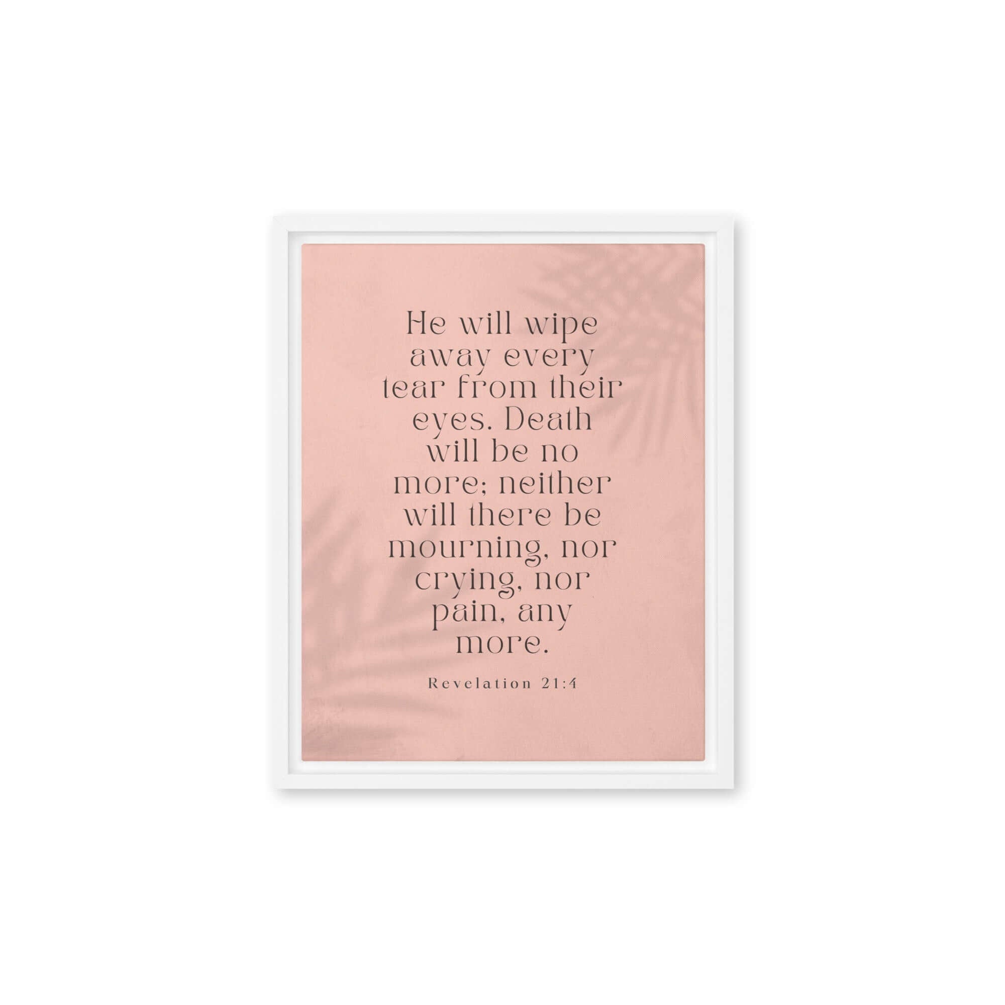 Revelation 21:4 Bible Verse, their eyes Framed Canvas