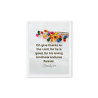 1 Chronicles 16:34 Bible Verse, give thanks Framed Canvas