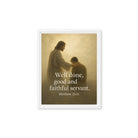 Matthew 25:21 Bible Verse Well Done Framed Canvas White 11″×14″