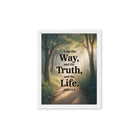 John 14:6 Bible Verse The Life Framed Canvas White 11″×14″