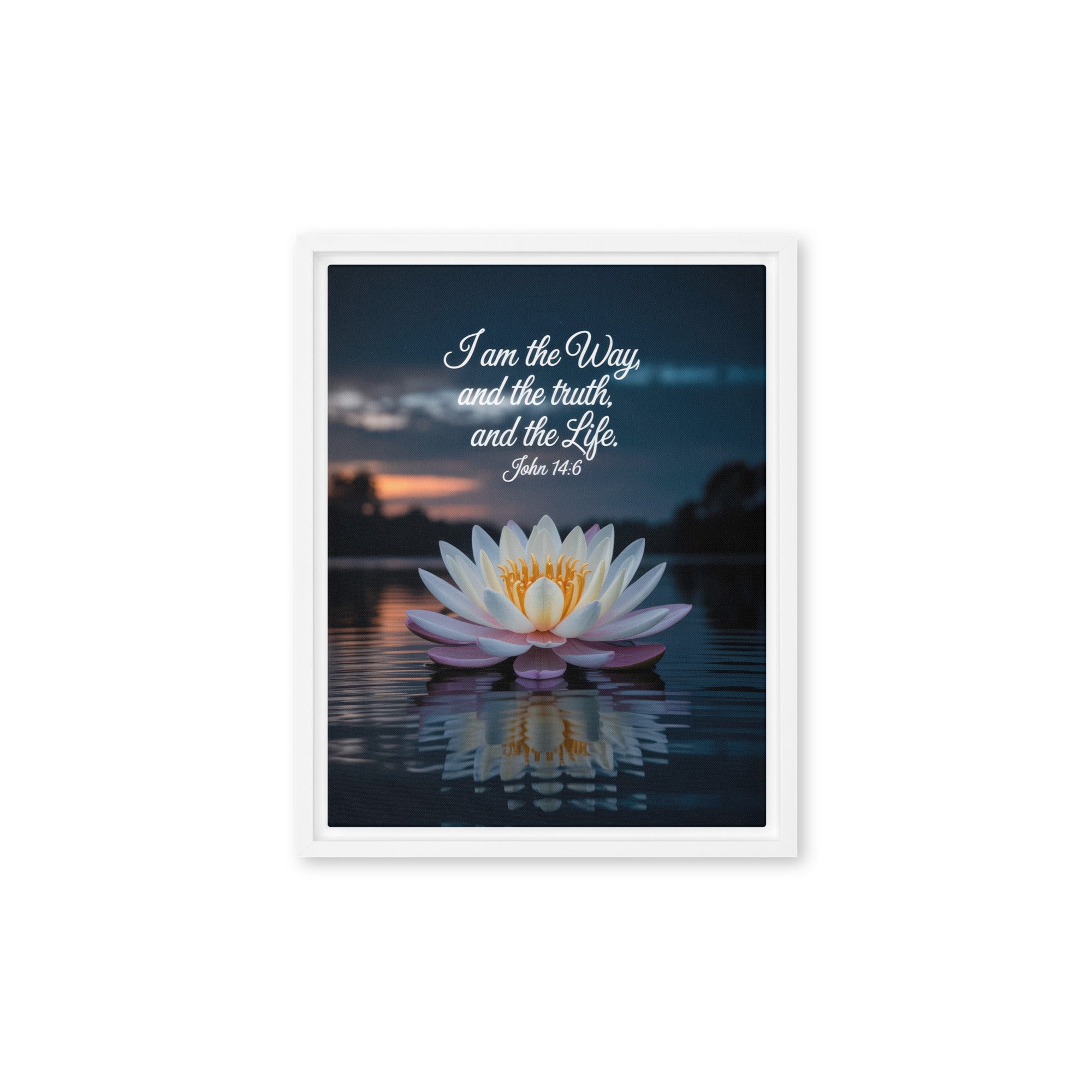 John 14:6 Bible Verse The Father Framed Canvas White 11″×14″