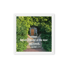 Rev 3:20 Bible Verse, Garden Doorway Framed Canvas