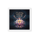John 14:6 Bible Verse The Way Framed Canvas White 12″×12″