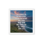 John 14:26 Bible Verse will teach Framed Canvas White 12″×12″