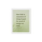 Heb 11:1 - Bible Verse, faith is assurance Framed Canvas