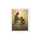 Matthew 25:21 Bible Verse Well Done Framed Canvas White 12″×16″