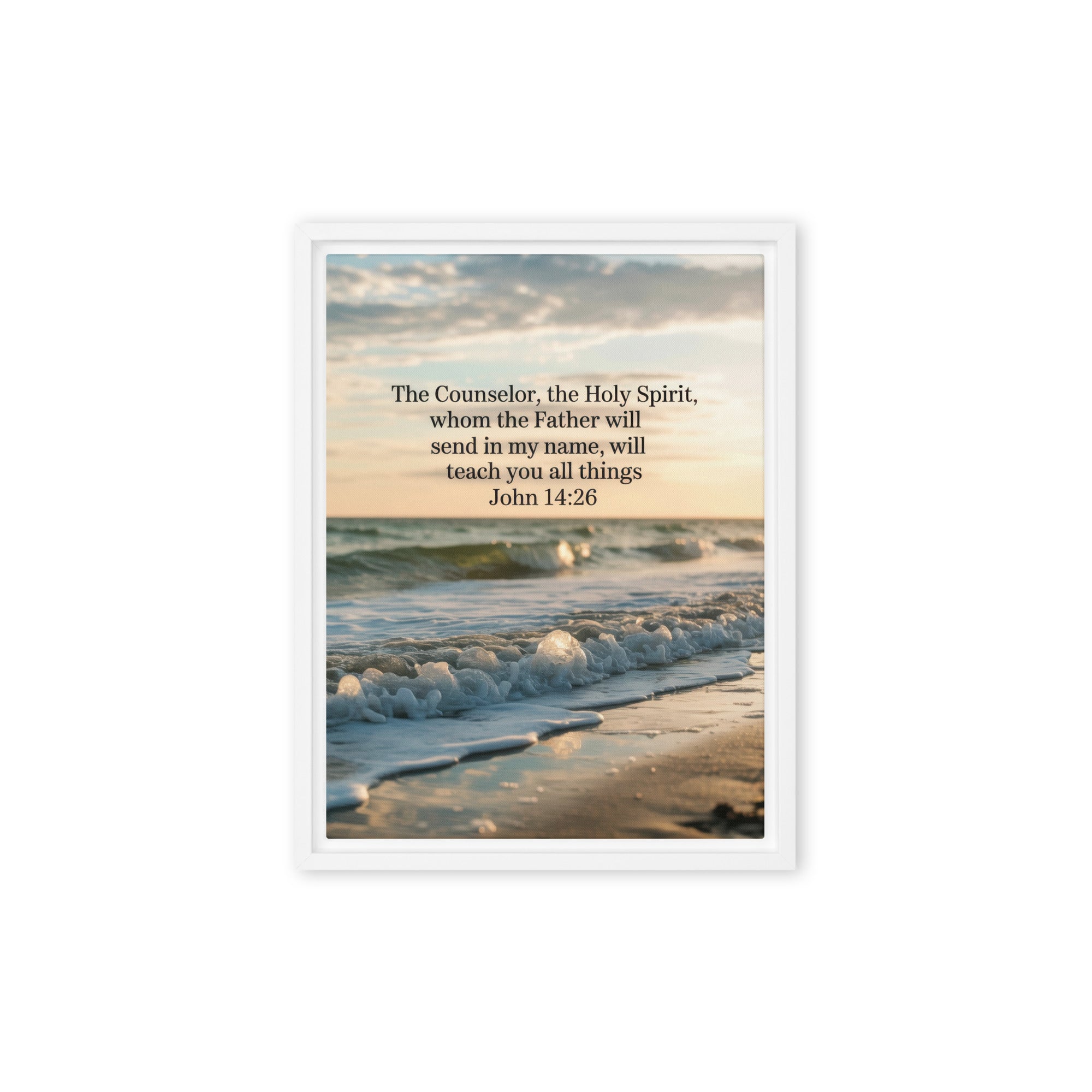 John 14:26 Bible Verse You All Framed Canvas White 12″×16″