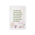 John 10:10 - Bible Verse, Abundant Life Framed Canvas