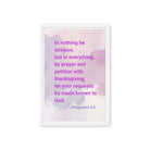 Phil 4:6 - Bible Verse, Prayer and Petition Framed Canvas