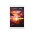 Psalm 107:1 - Bible Verse, Give Thanks to the Lord Framed Canvas