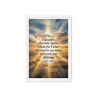John 14:26 Bible Verse will send Framed Canvas White 12″×18″