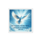 John 14:26 - Bible Verse, Holy Spirit Dove Framed Canvas