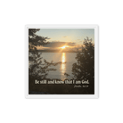 Psalm 46:10 Bible Verse, Sunset Glory Framed Canvas