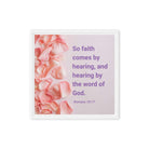 Romans 10:17 - Bible Verse, faith comes by Framed Canvas