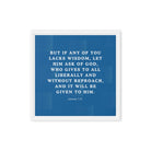 James 1:5 Bible Verse, gives to all Framed Canvas