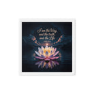 John 14:6 Bible Verse The Way Framed Canvas White 16″×16″