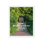 Rev 3:20 Bible Verse, Garden Doorway Framed Canvas