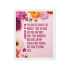 John 3:16 - Bible Verse, For God So Loved Framed Canvas