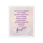 Psalm 28:7 - Bible Verse, I will praise Him Framed Canvas