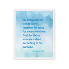 Rom 8:28 - Bible Verse, together for good Framed Canvas