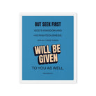 Matt 6:33 - Bible Verse, seek first God’s Kingdom Framed Canvas