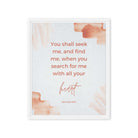 Jeremiah 29:13 - Bible Verse, find me Framed Canvas