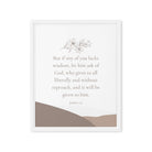 James 1:5 Bible Verse, ask of God Framed Canvas